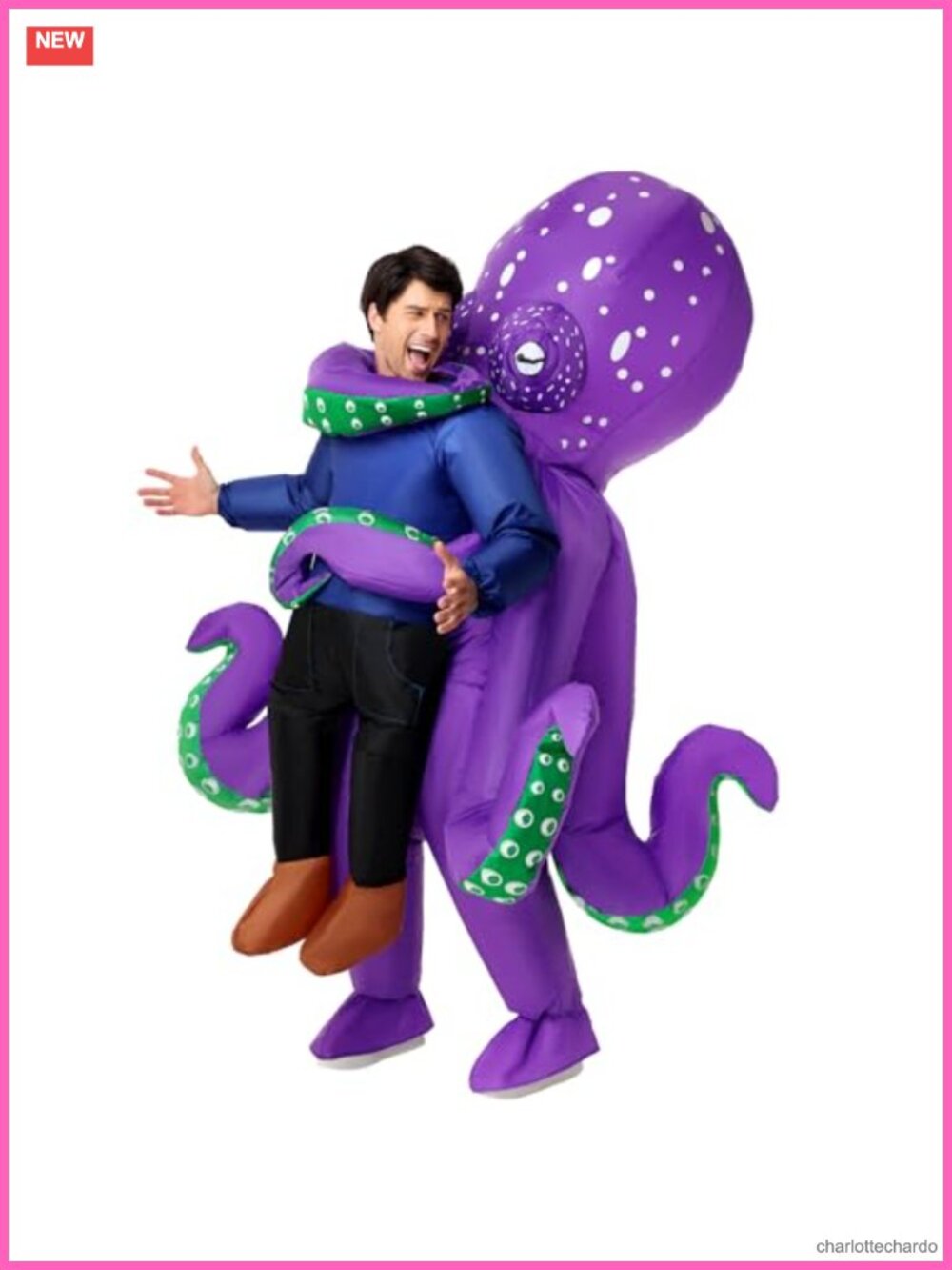 Inflatable Octopus Costume Adult Blow Up Sea Creature Halloween Party Cosplay